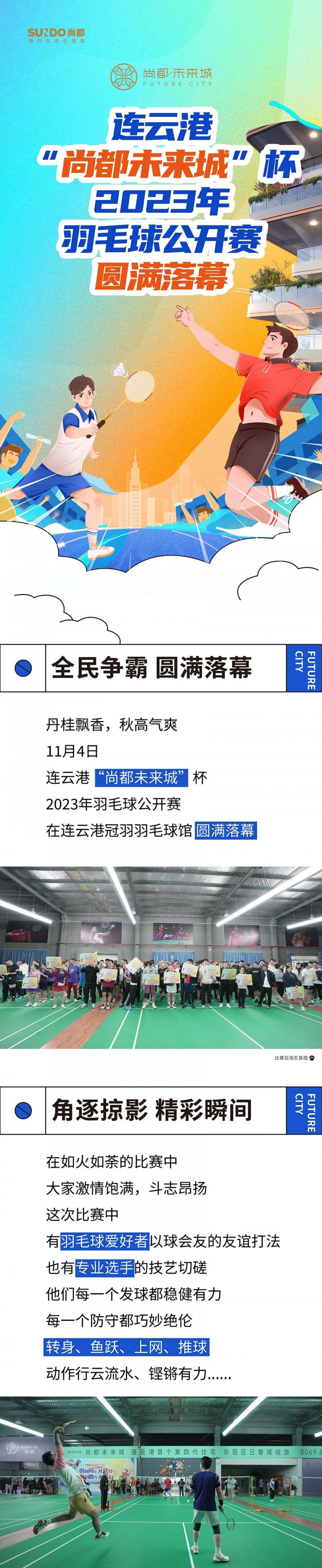 连云港“尚都未来城”杯2023年羽毛球公开赛圆满落幕-连云港房产网
